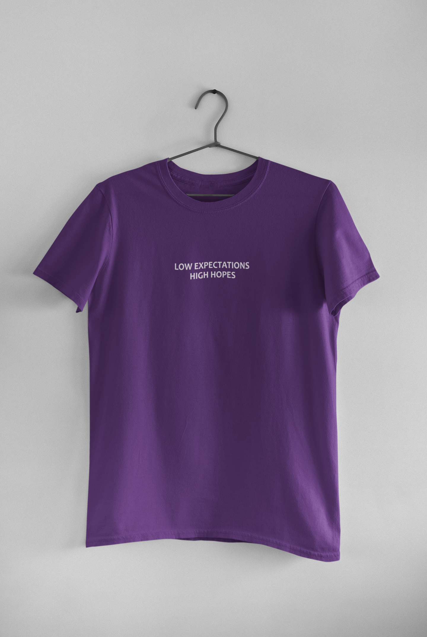 Low Expectations High Hopes Quotes Mens Half Sleeves T-shirt- FunkyTeesClub