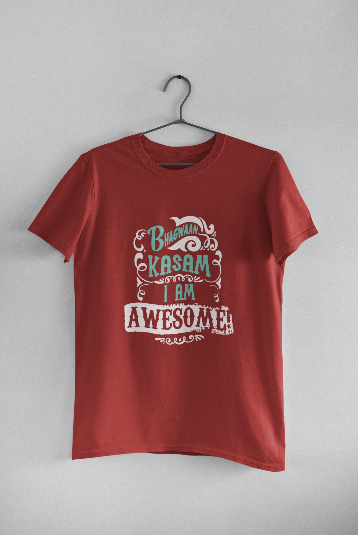 Bhagwan Kasam Desi Mens Half Sleeves T-shirt- FunkyTeesClub