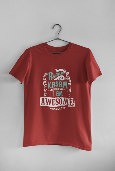 Bhagwan Kasam Desi Mens Half Sleeves T-shirt- FunkyTeesClub