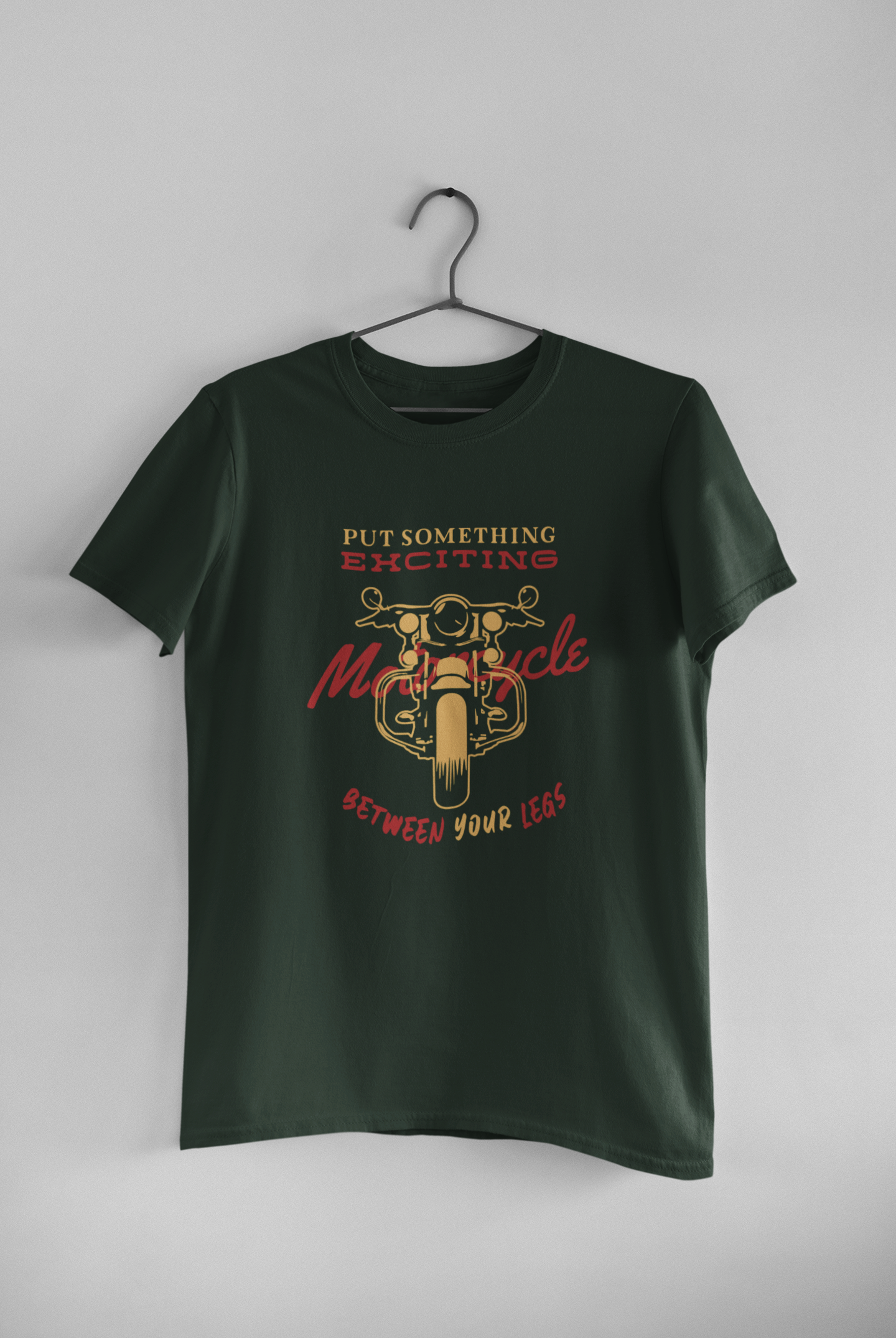 Put Something Exciting Between your Legs Funny Mens Half Sleeves T-shirt- FunkyTeesClub