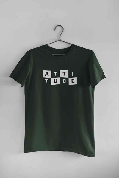Attitude Typography Mens Half Sleeves T-shirt- FunkyTeesClub