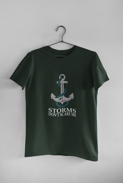 Storms Dont Scare Me Merchant Navy Mens Half Sleeves T-shirt- FunkyTeesClub