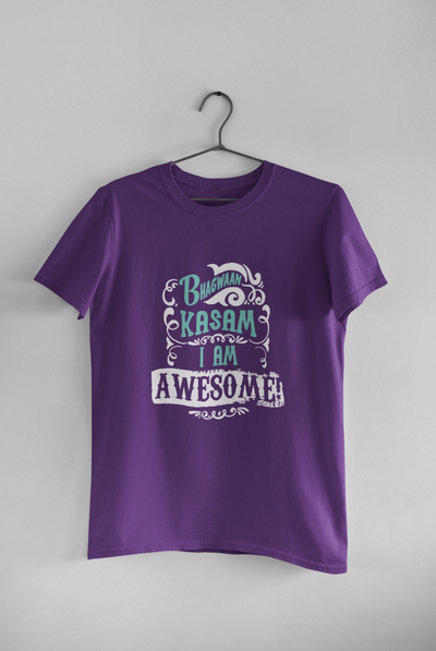 Bhagwan Kasam Desi Mens Half Sleeves T-shirt- FunkyTeesClub