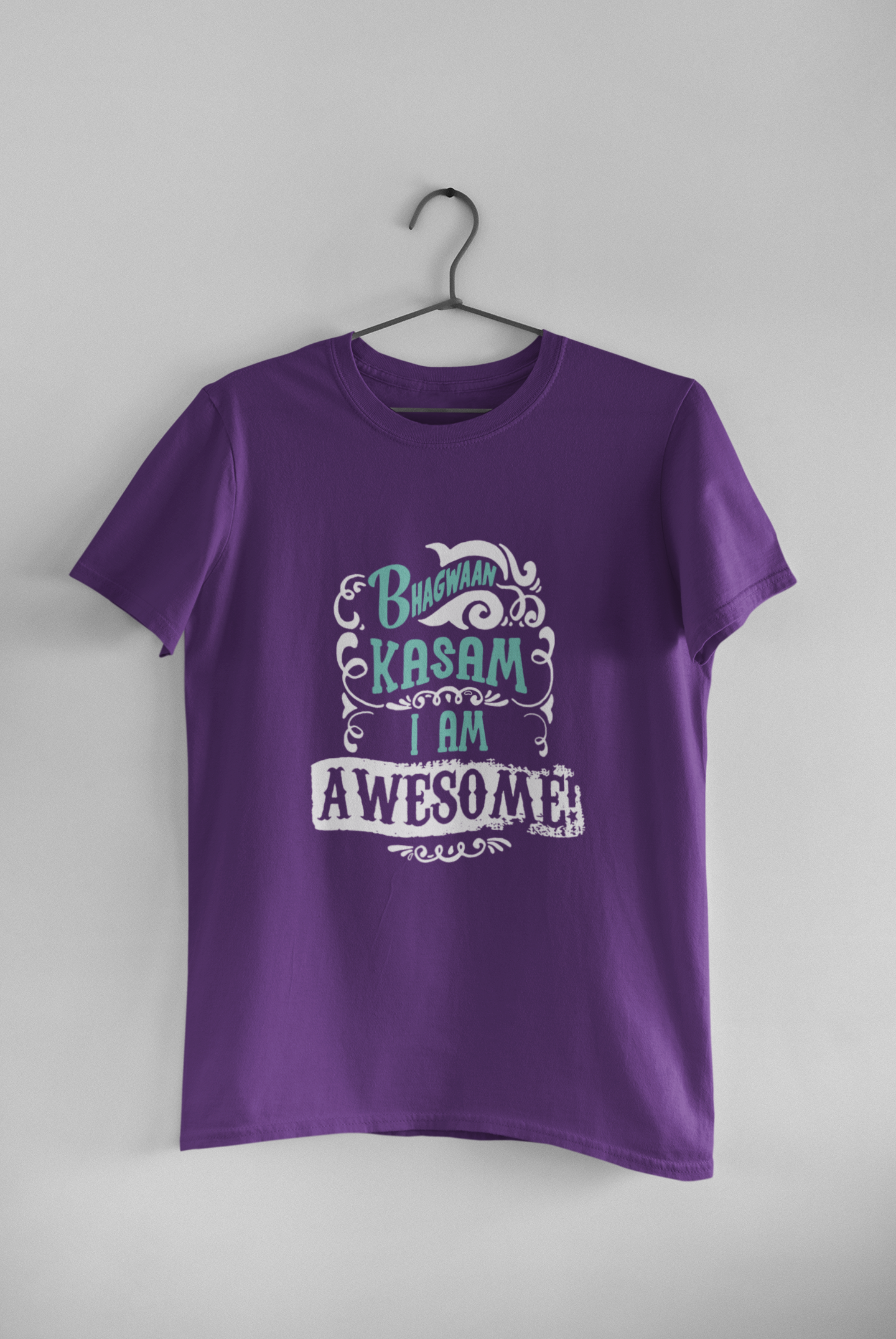 Bhagwan Kasam Desi Women Half Sleeves T-shirt- FunkyTeesClub