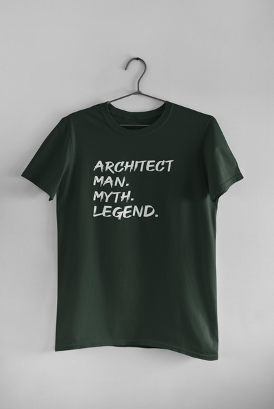 Architect Man Myth Legend Architect Profession Mens Half Sleeves T-shirt- FunkyTeesClub