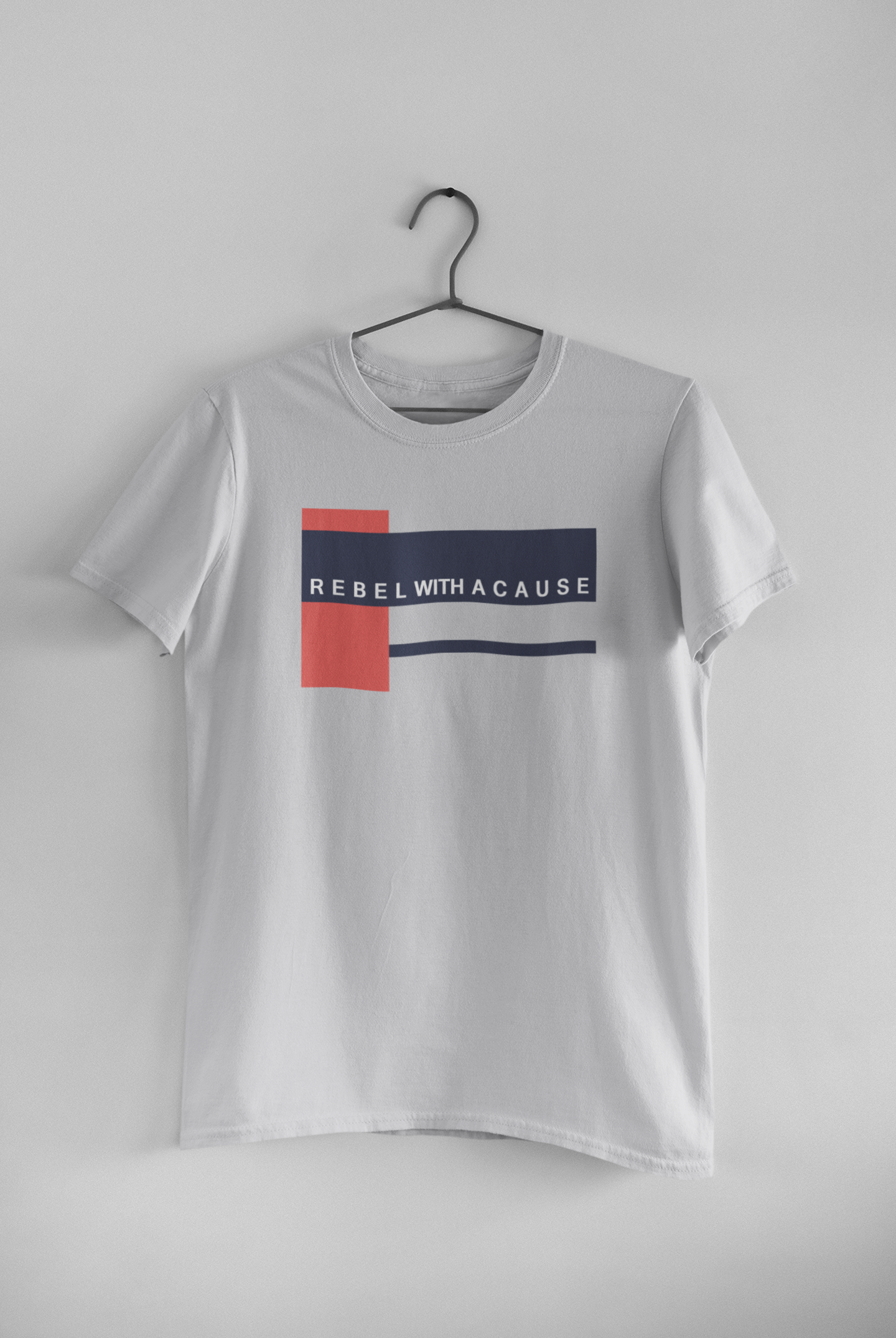 Rebel With A Cause Quotes Mens Half Sleeves T-shirt- FunkyTeesClub