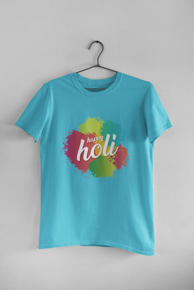 Happy Holi Women Half Sleeves T-shirt- FunkyTeesClub