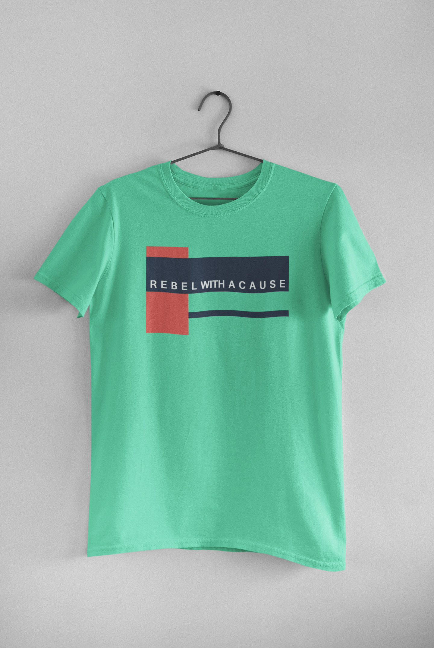 Rebel With A Cause Quotes Mens Half Sleeves T-shirt- FunkyTeesClub