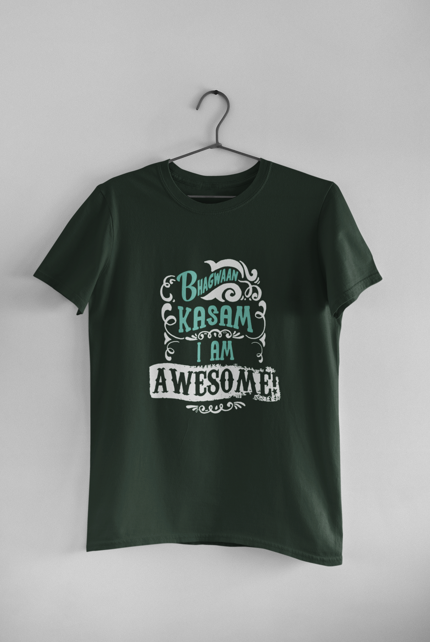 Bhagwan Kasam Desi Mens Half Sleeves T-shirt- FunkyTeesClub