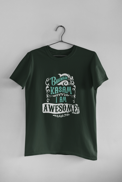 Bhagwan Kasam Desi Mens Half Sleeves T-shirt- FunkyTeesClub