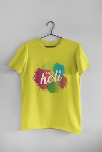 Happy Holi Women Half Sleeves T-shirt- FunkyTeesClub