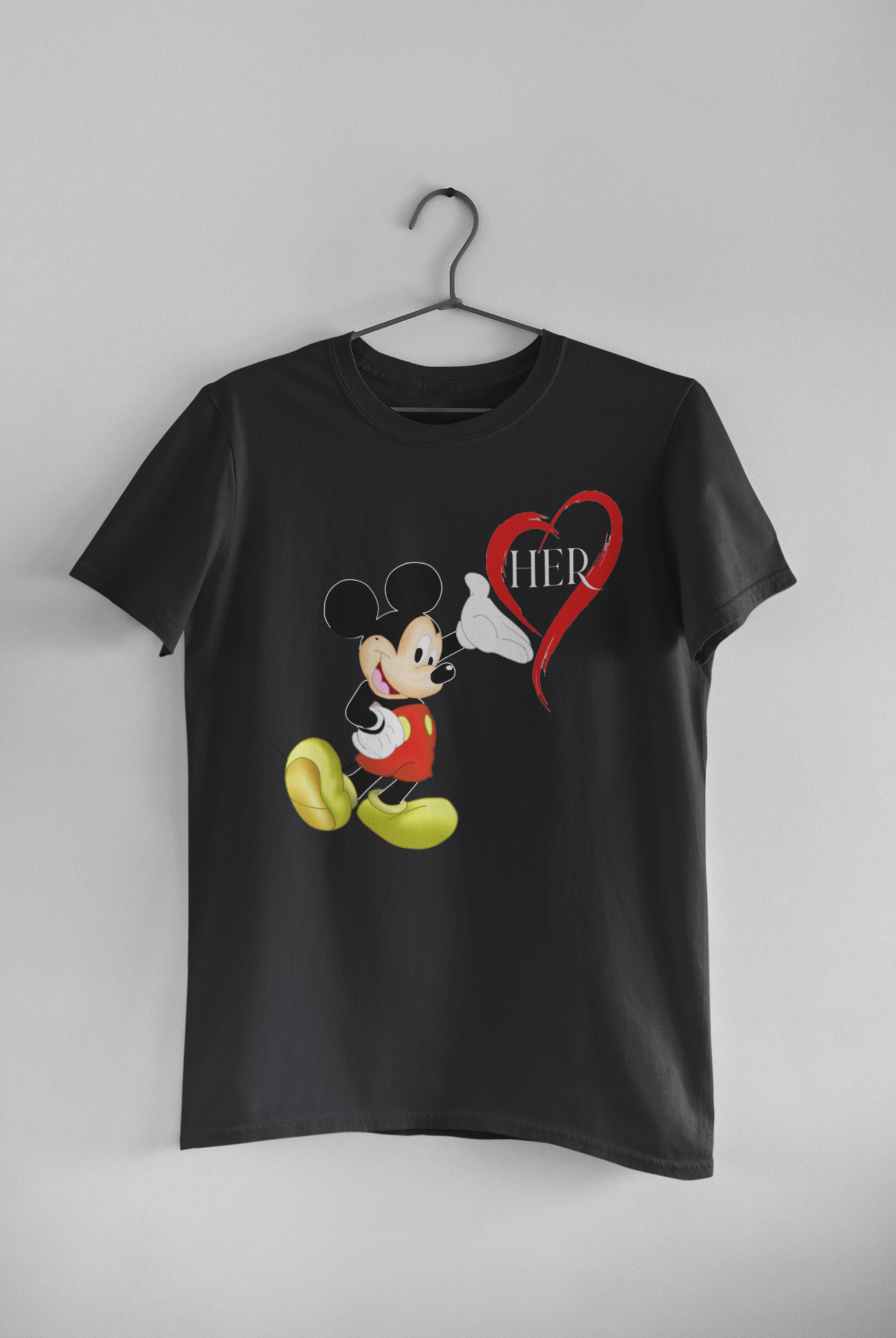 Love Her Love Him Couple Half Sleeves T-Shirts -FunkyTeesClub