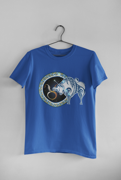 Taurus Zodiac Sign Mens Half Sleeves T-shirt- FunkyTeesClub