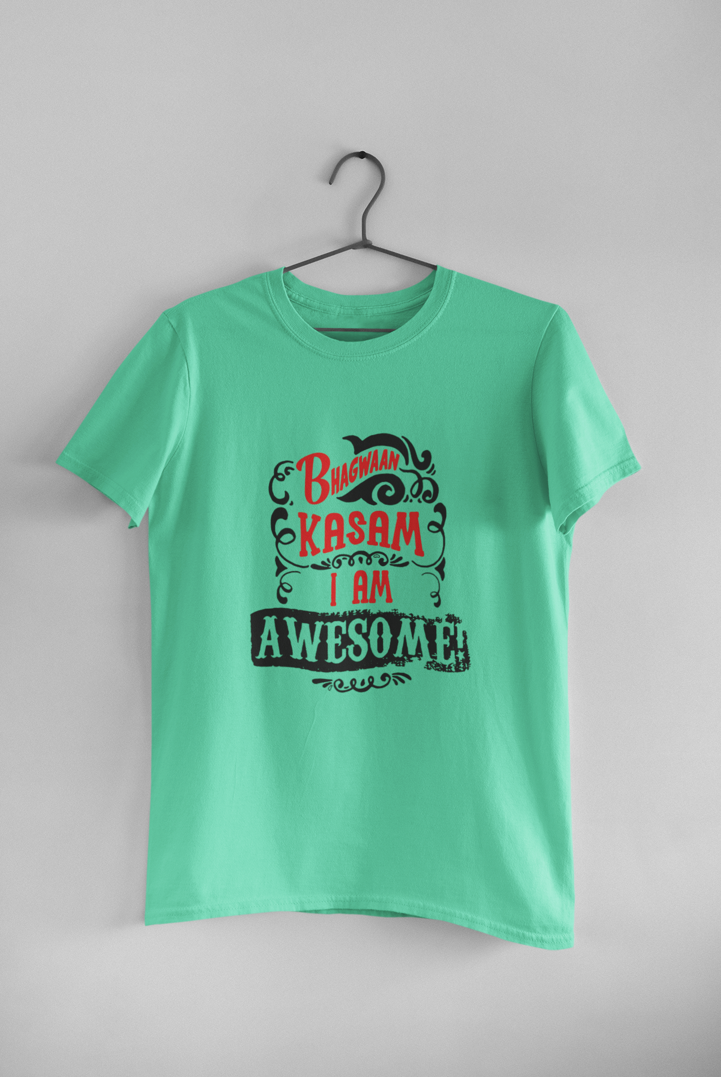 Bhagwan Kasam Desi Women Half Sleeves T-shirt- FunkyTeesClub
