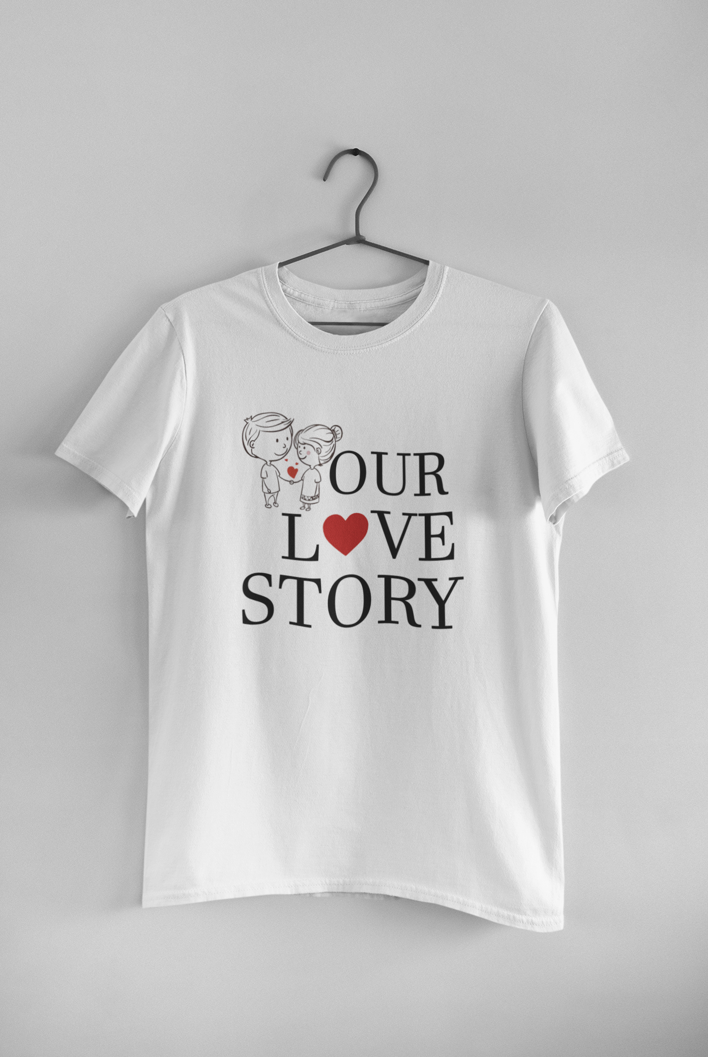 Our Love Story Will Never End Couple Half Sleeves T-Shirts -FunkyTeesClub
