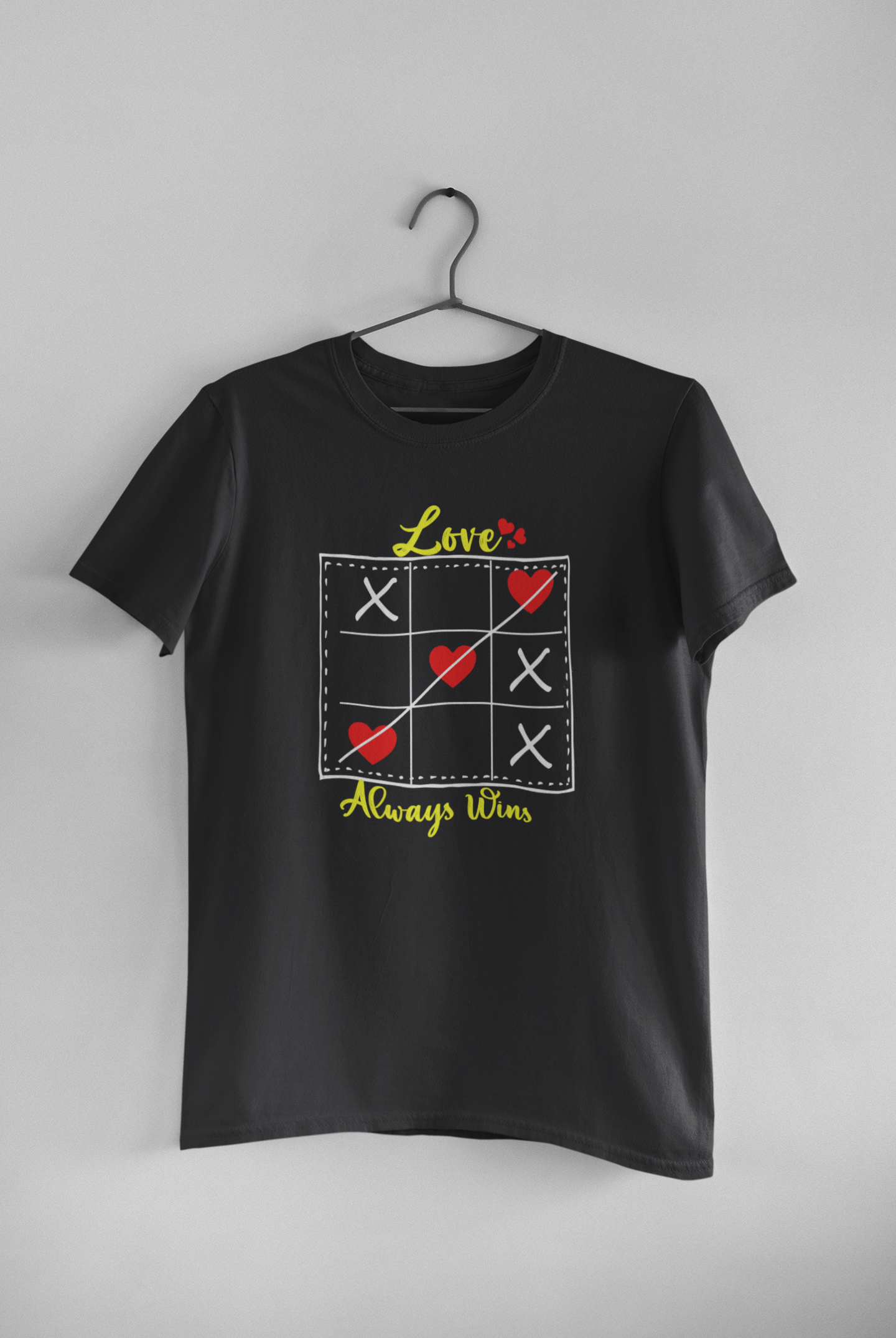 Love Always Wins Couple Half Sleeves T-Shirts -FunkyTeesClub