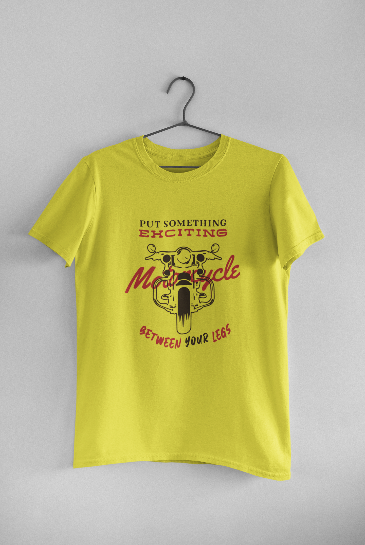 Put Something Exciting Between your Legs Funny Women Half Sleeves T-shirt- FunkyTeesClub