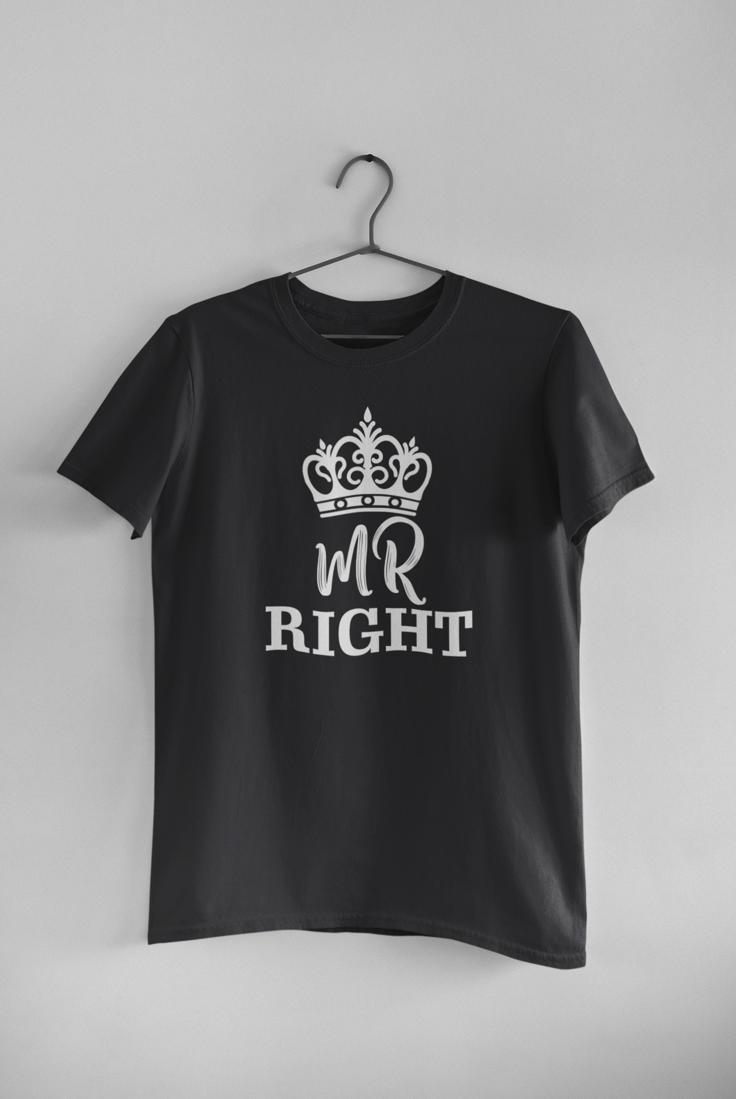 Mrs Mr Always Right Couple Half Sleeves T-Shirts -FunkyTeesClub