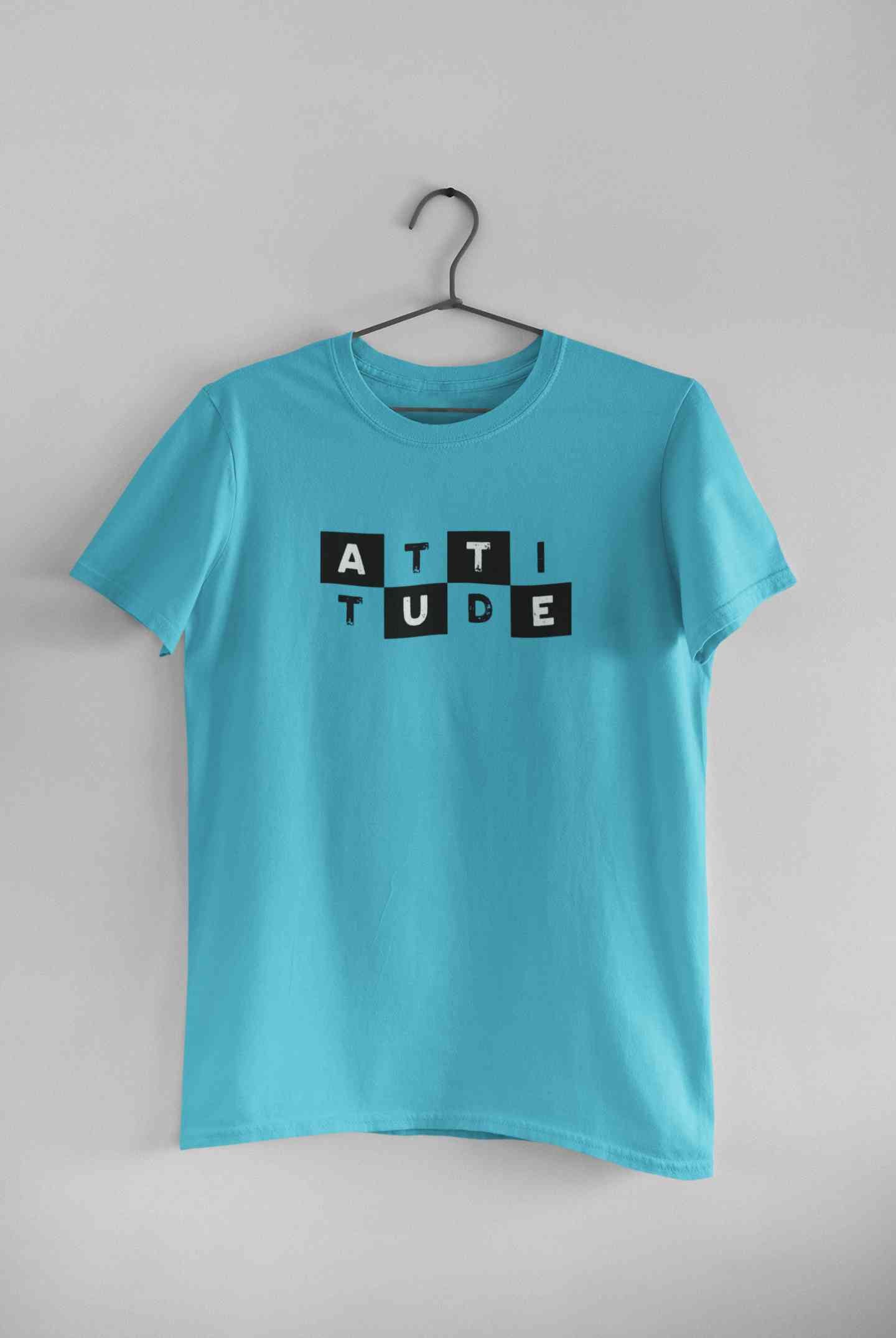 Attitude Typography Mens Half Sleeves T-shirt- FunkyTeesClub