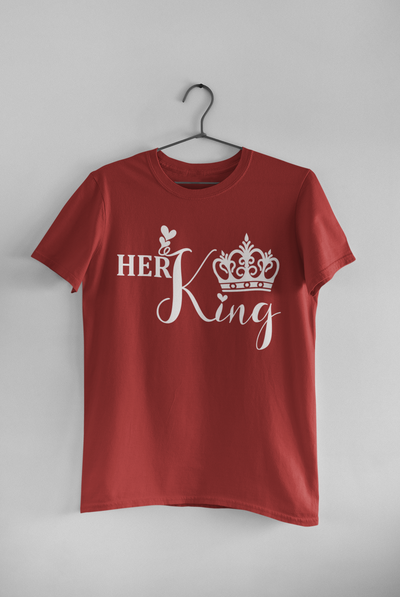 Her King His Queen Couple Half Sleeves T-Shirts -FunkyTeesClub