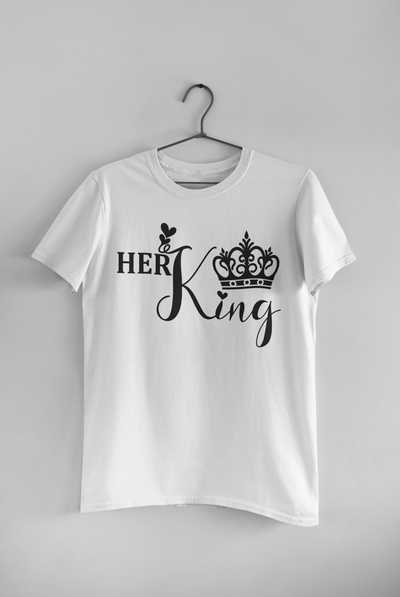Her King His Queen Couple Half Sleeves T-Shirts -FunkyTeesClub