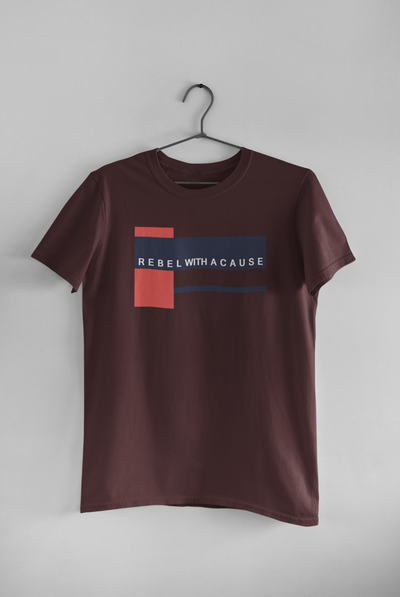 Rebel With A Cause Quotes Women Half Sleeves T-shirt- FunkyTeesClub