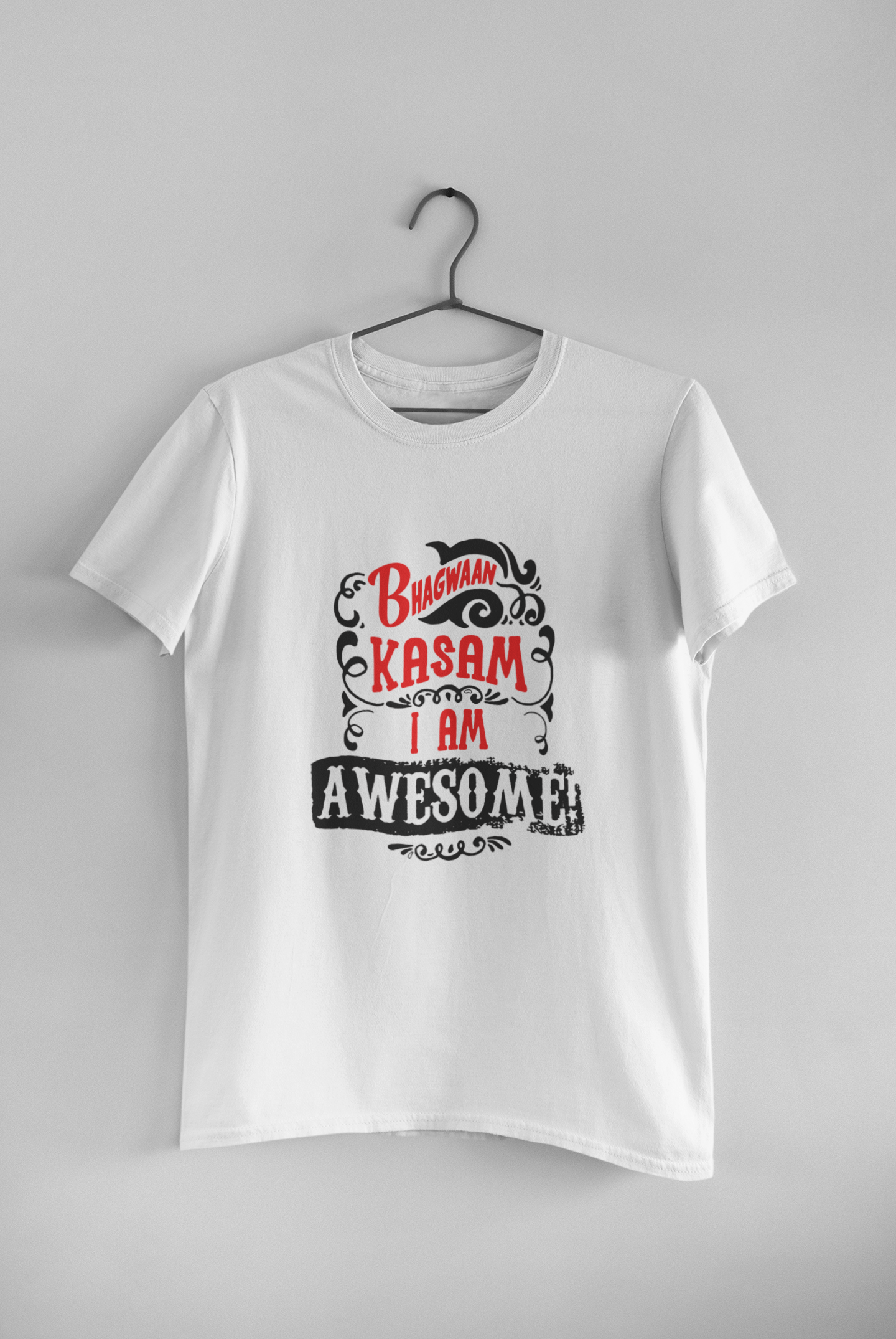 Bhagwan Kasam Desi Mens Half Sleeves T-shirt- FunkyTeesClub
