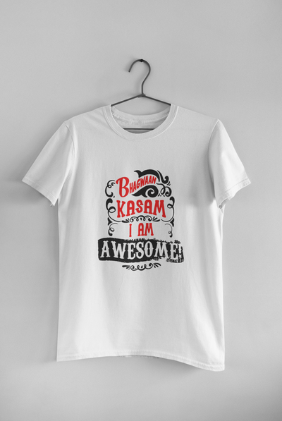 Bhagwan Kasam Desi Mens Half Sleeves T-shirt- FunkyTeesClub