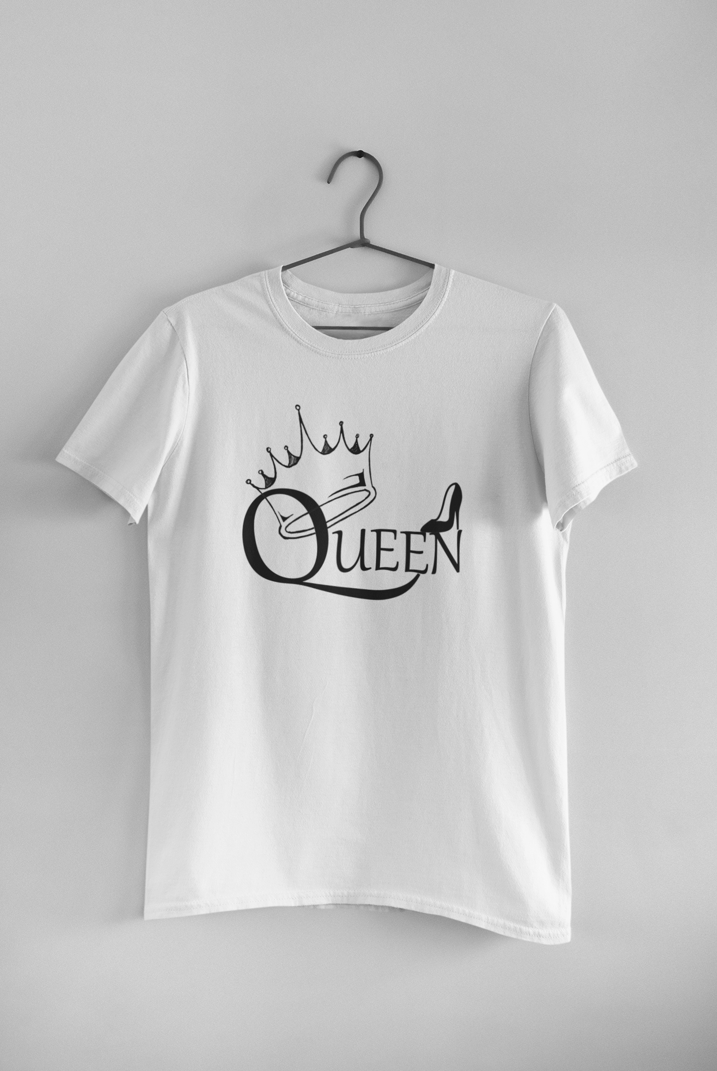 Queen King Couple Half Sleeves T-Shirts -FunkyTeesClub