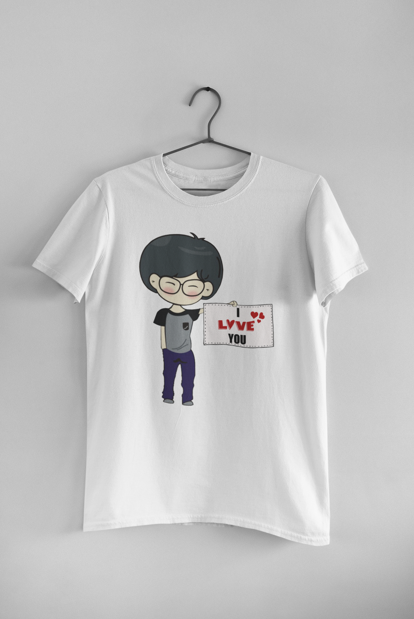 Love Tag Couple Half Sleeves T-Shirts -FunkyTeesClub