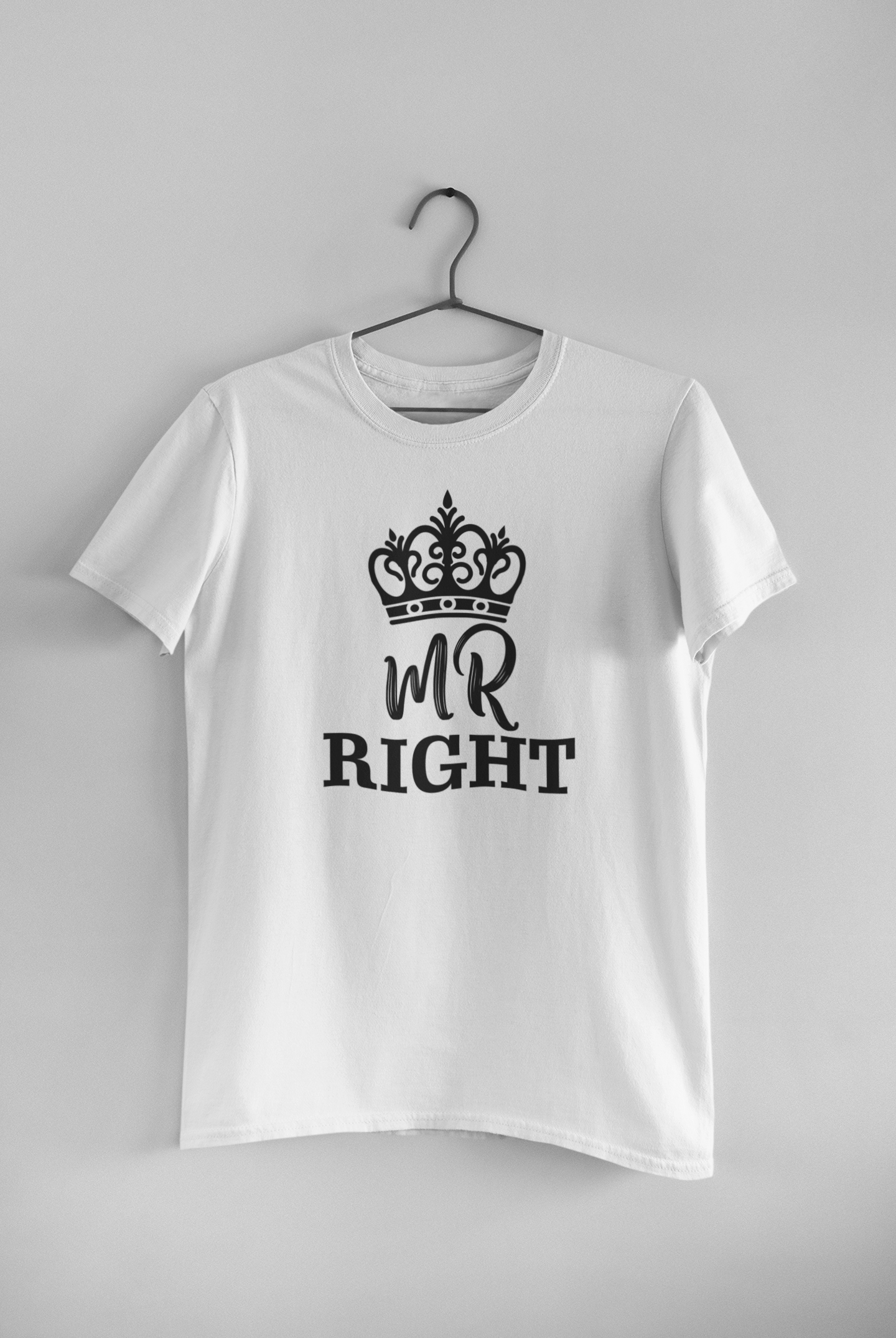 Mrs Mr Always Right Couple Half Sleeves T-Shirts -FunkyTeesClub