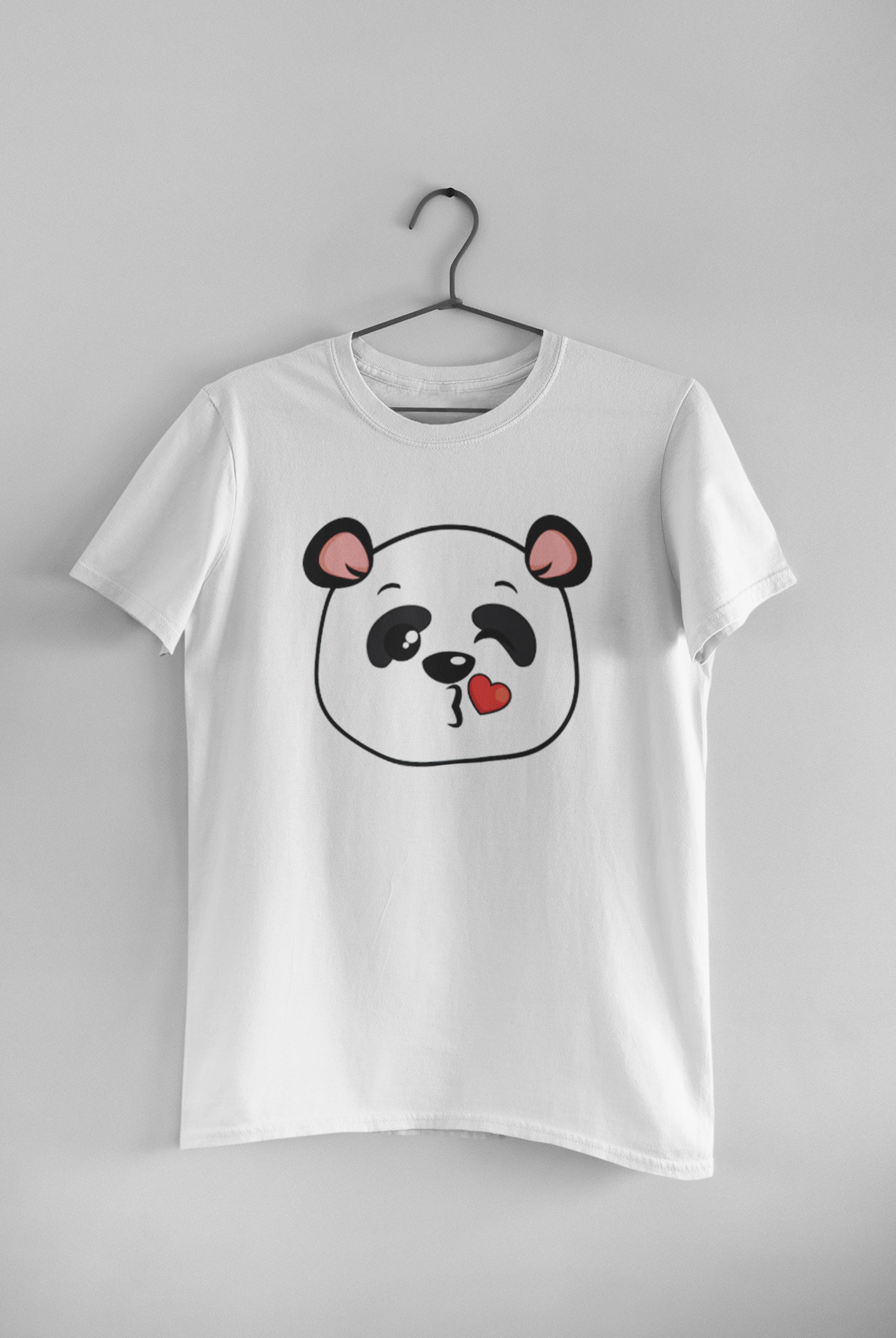 Panda Love Couple Half Sleeves T-Shirts -FunkyTeesClub