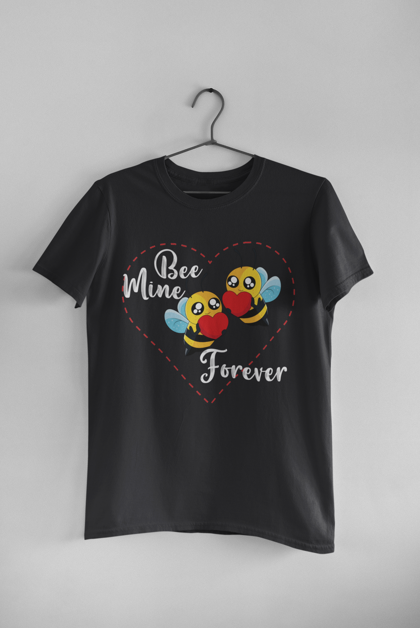 Bee Mine Couple Half Sleeves T-Shirts -FunkyTeesClub