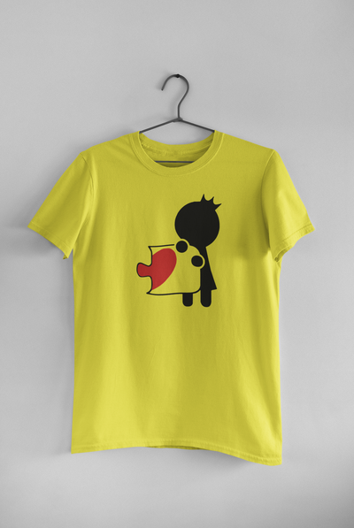 Puzzle Couple Half Sleeves T-Shirts -FunkyTeesClub