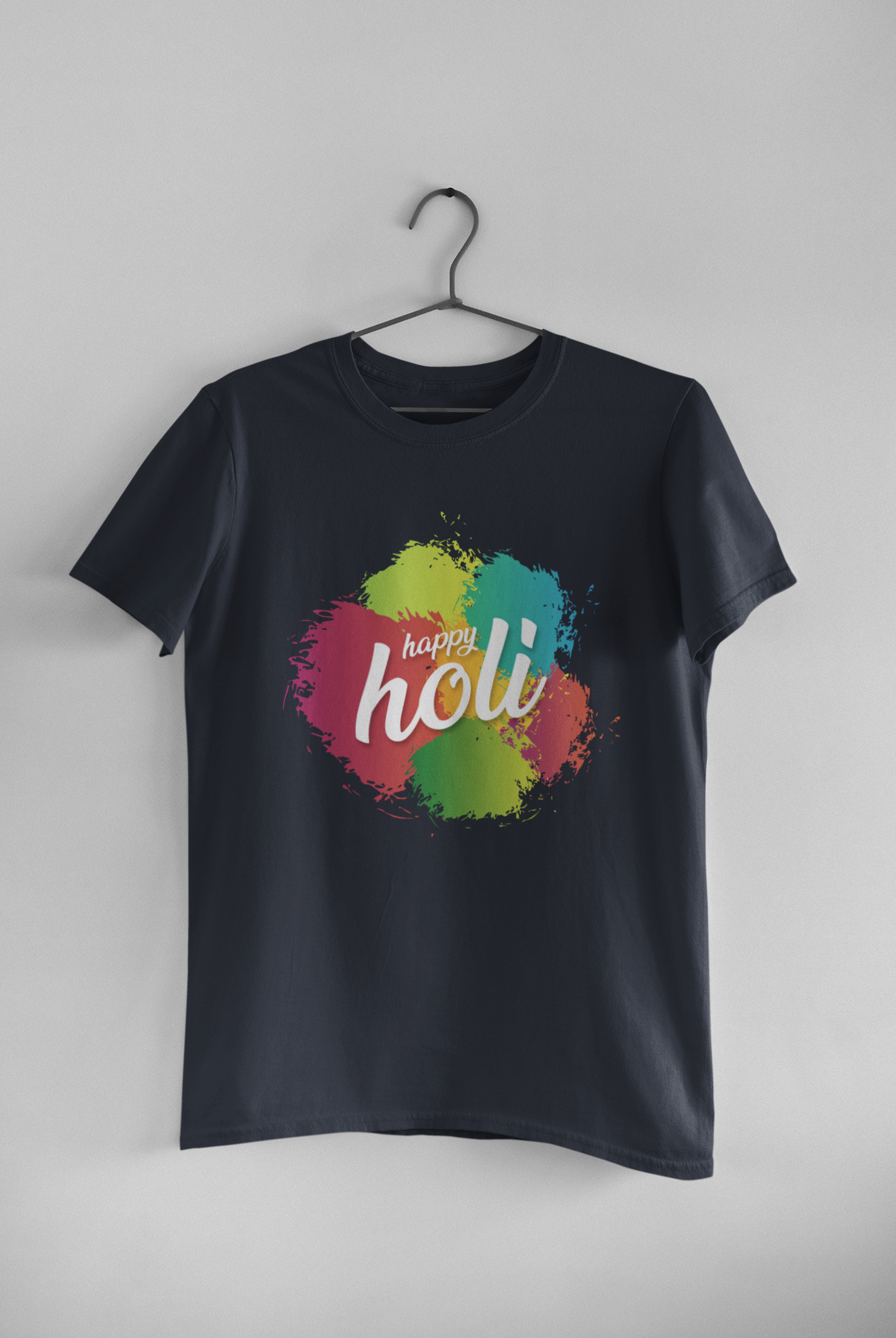 Happy Holi Mens Half Sleeves T-shirt- FunkyTeesClub