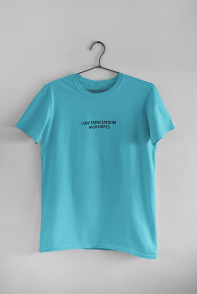 Low Expectations High Hopes Quotes Mens Half Sleeves T-shirt- FunkyTeesClub