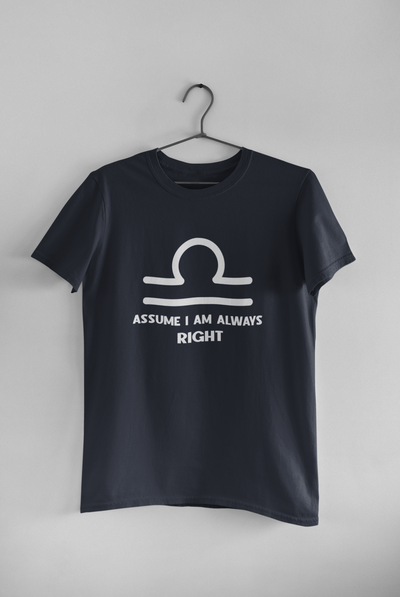 Libra Zodiac Sign Mens Half Sleeves T-shirt- FunkyTeesClub