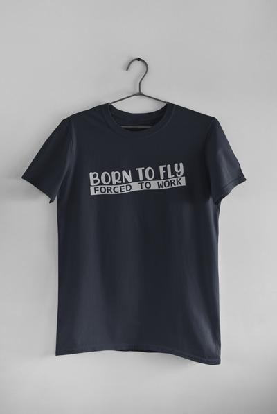 Born To Fly Pilot Mens Half Sleeves T-shirt- FunkyTeesClub