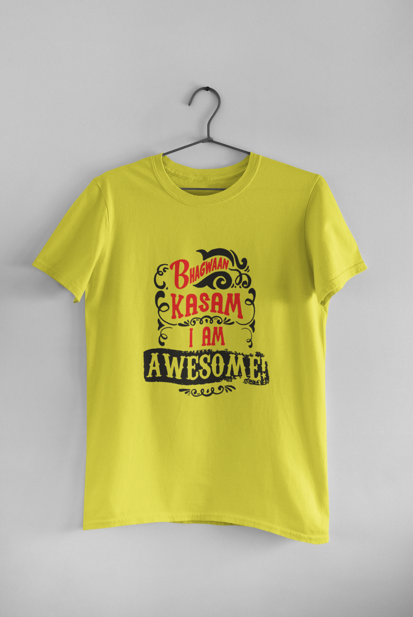 Bhagwan Kasam Desi Women Half Sleeves T-shirt- FunkyTeesClub