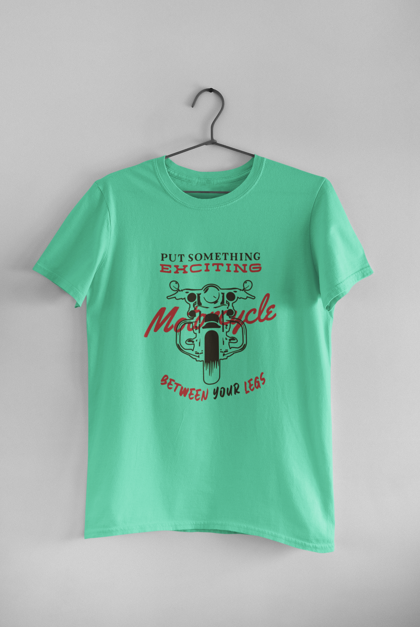 Put Something Exciting Between your Legs Funny Mens Half Sleeves T-shirt- FunkyTeesClub