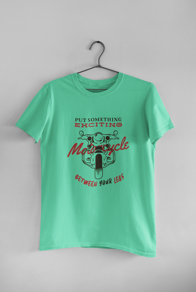Put Something Exciting Between your Legs Funny Mens Half Sleeves T-shirt- FunkyTeesClub