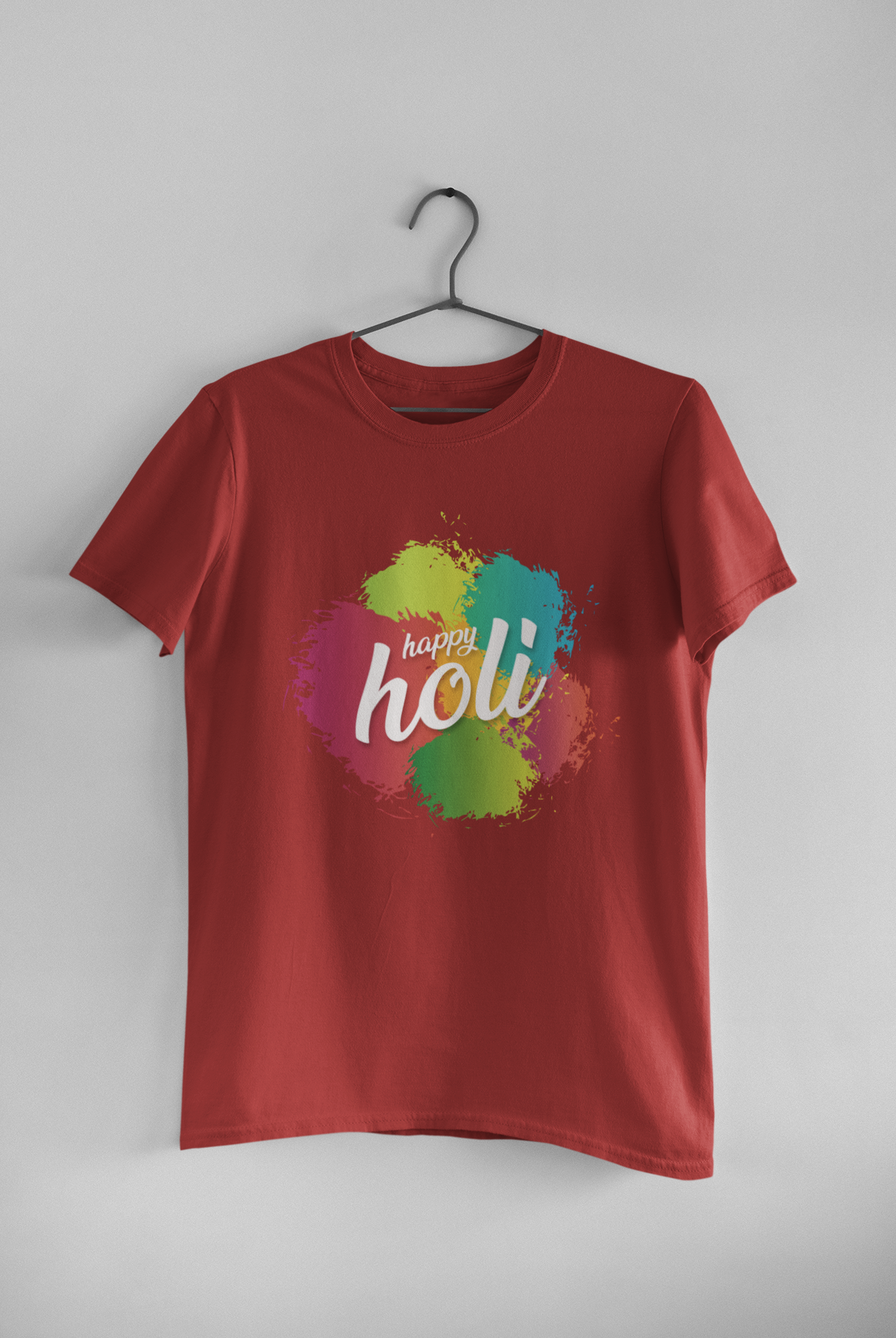 Happy Holi Mens Half Sleeves T-shirt- FunkyTeesClub