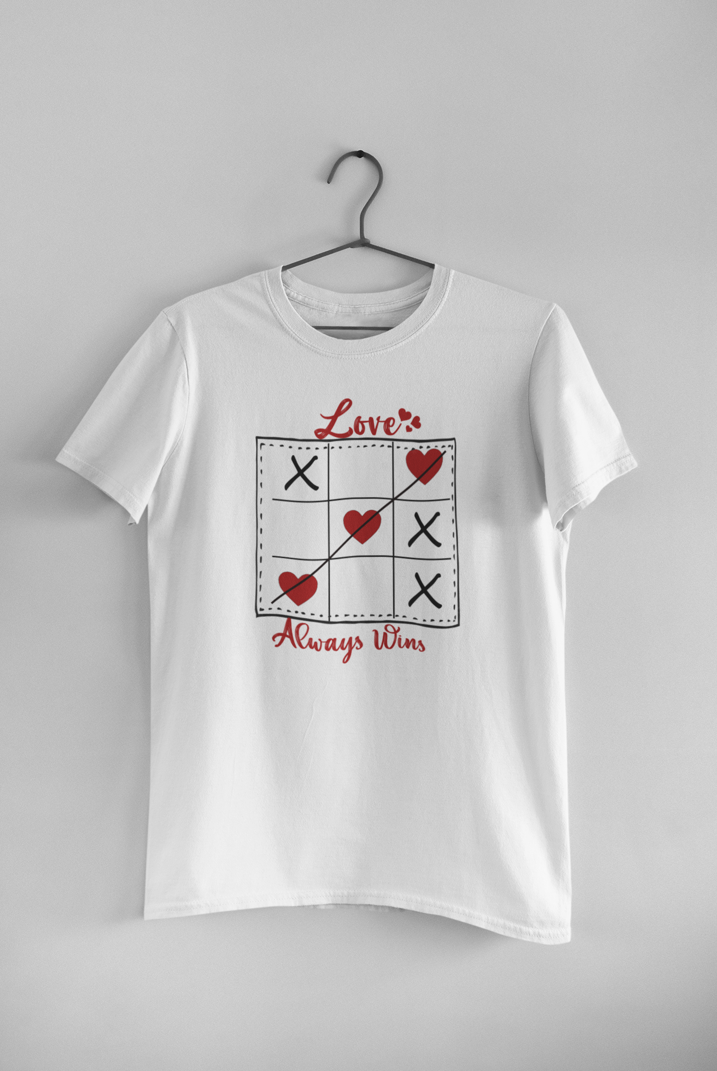 Love Always Wins Couple Half Sleeves T-Shirts -FunkyTeesClub