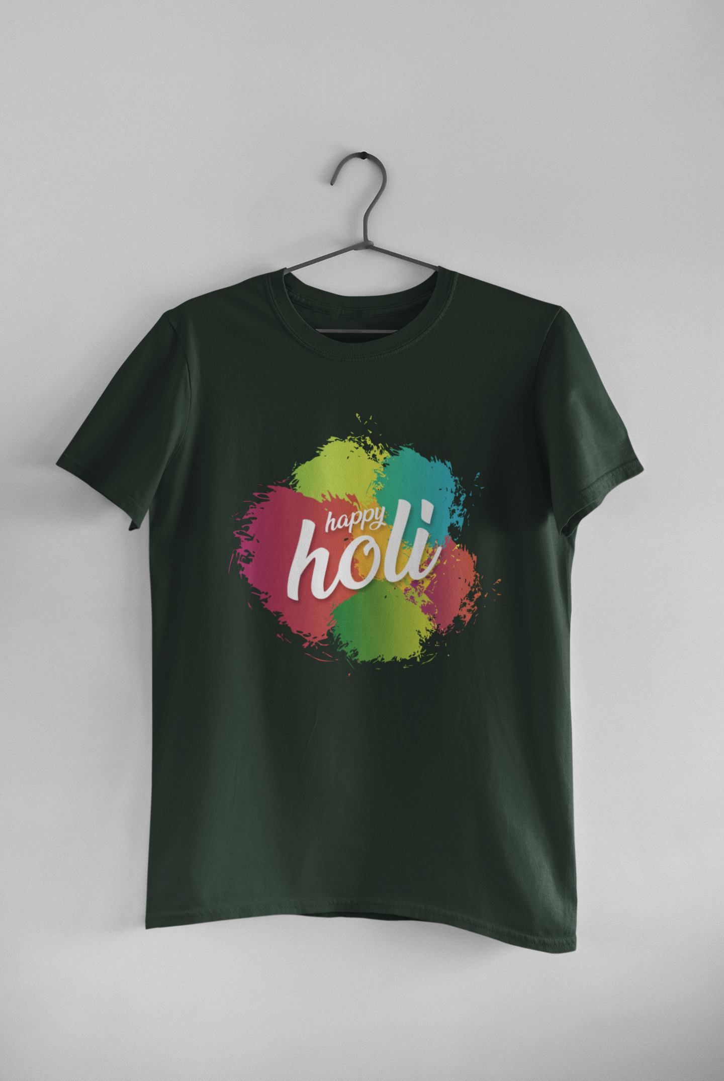 Happy Holi Mens Half Sleeves T-shirt- FunkyTeesClub