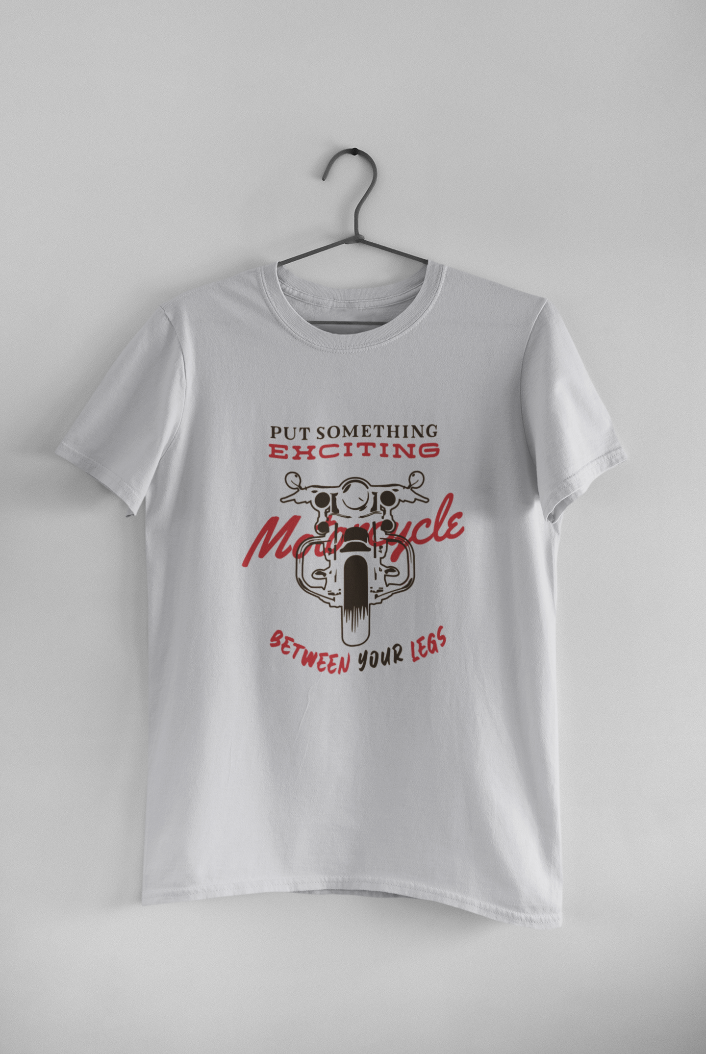 Put Something Exciting Between your Legs Funny Mens Half Sleeves T-shirt- FunkyTeesClub
