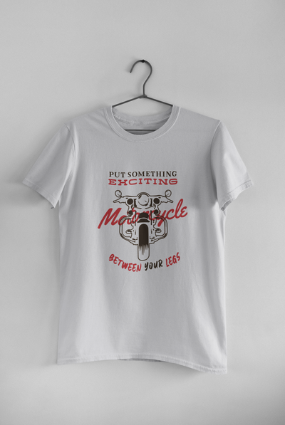 Put Something Exciting Between your Legs Funny Mens Half Sleeves T-shirt- FunkyTeesClub