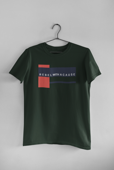 Rebel With A Cause Quotes Women Half Sleeves T-shirt- FunkyTeesClub