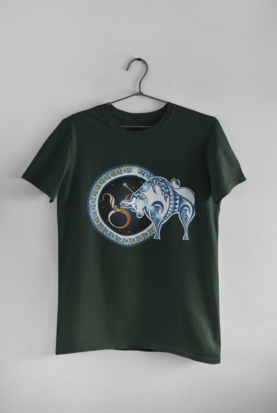 Taurus Zodiac Sign Mens Half Sleeves T-shirt- FunkyTeesClub