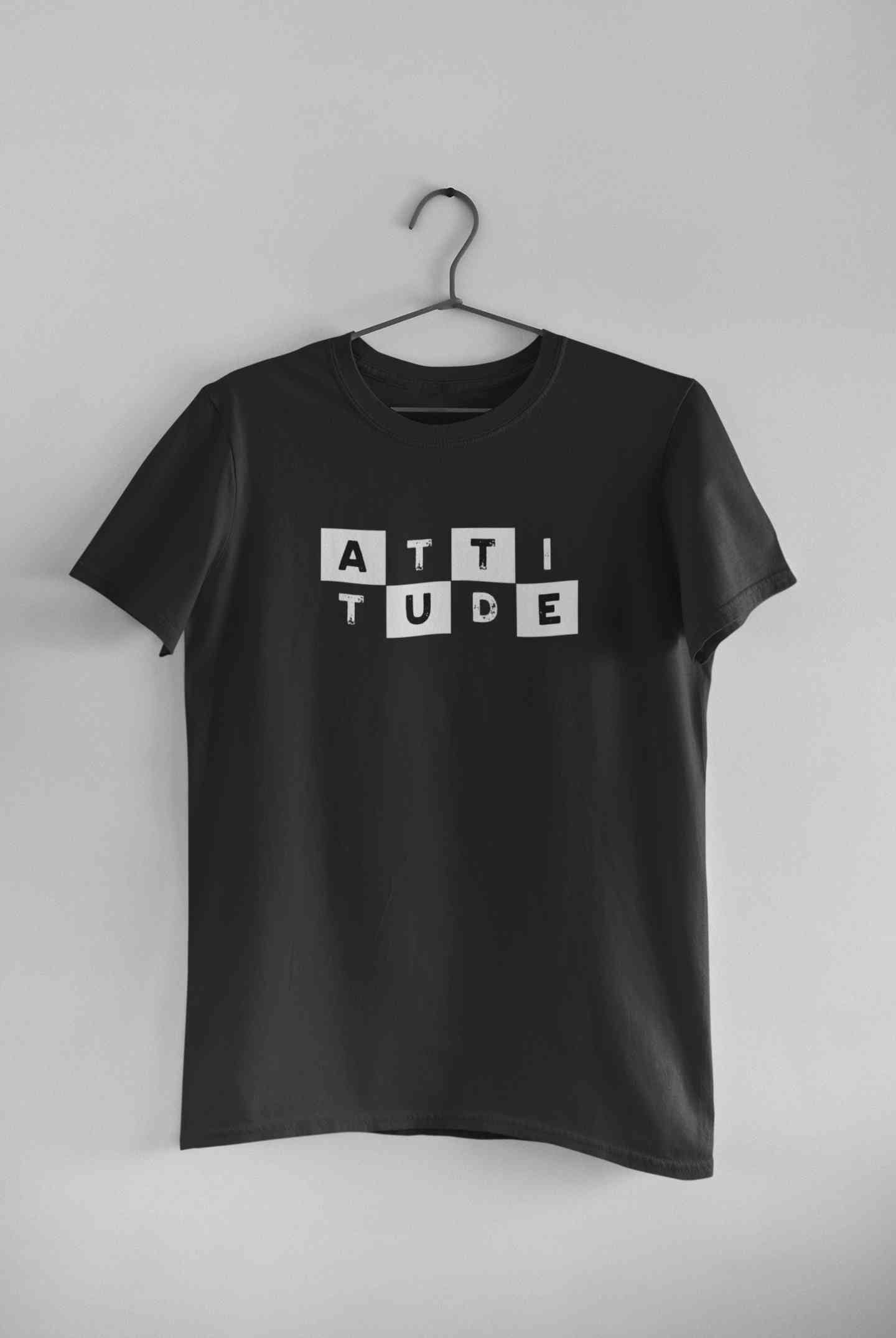 Attitude Typography Mens Half Sleeves T-shirt- FunkyTeesClub