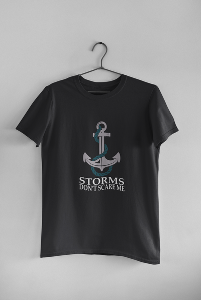 Storms Dont Scare Me Merchant Navy Mens Half Sleeves T-shirt- FunkyTeesClub